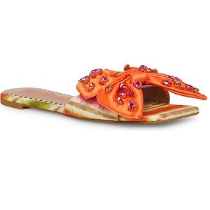 Betsey Johnson Daisyy Slide Sandal Orange Multi